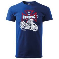 PÁNSKÉ TRIKO S MOTIVEM CHOPPERS OLD SCHOOL - KRÁLOVSKY MODRÉ