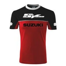 PÁNSKÉ TRIKO S MOTIVEM SUZUKI SV1000 - ČERNÁ/ČERVENÁ