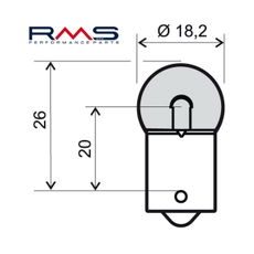 ŽÁROVKA RMS 246510211 12V 10W, BA15S ORANŽOVÁ