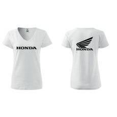 DÁMSKÉ TRIKO S MOTIVEM HONDA 2 - BÍLÉ