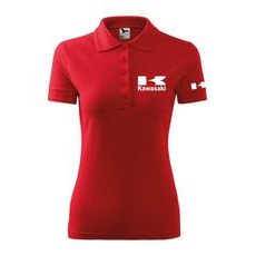 DÁMSKÉ POLO S MOTIVEM KAWASAKI - ČERVENÁ