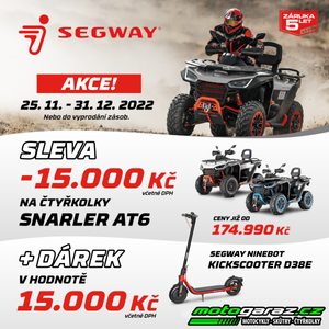 Elektro koloběžka Segway ZDARMA + SLEVA 15.000 Kč !!!