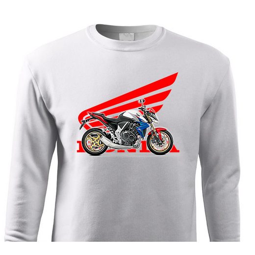 PÁNSKÁ MIKINA S MOTIVEM HONDA CB 1000 - BÍLÁ