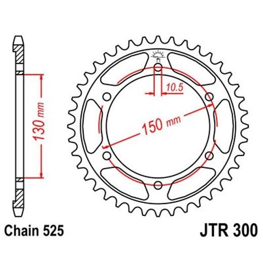 ŘETĚZOVÁ ROZETA JT JTR 300-43 43 ZUBŮ, 525