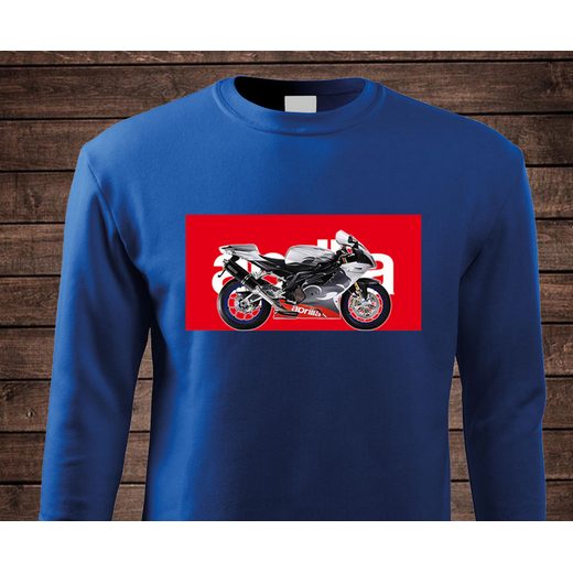 PÁNSKÁ MIKINA S MOTIVEM APRILIA RSV1000 R - KRÁLOVSKY MODRÁ