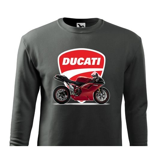 PÁNSKÁ MIKINA S MOTIVEM DUCATI 1098 - TMAVĚ ŠEDÁ