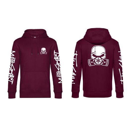 PÁNSKÁ MIKINA S KAPUCÍ A MOTIVEM YAMAHA MOTOSPORT - BORDÓ