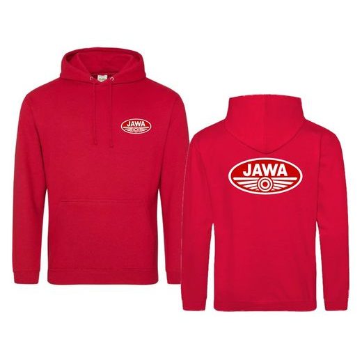 PÁNSKÁ MIKINA S KAPUCÍ A MOTIVEM JAWA - ČERVENÁ