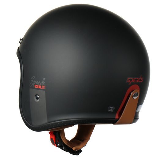 JET HELMA NA MOTORKU SE SLUNEČNÍ CLONOU SPEEDS CULT 2 - ČERNÁ/TITAN/ČERVENÁ MATNÁ