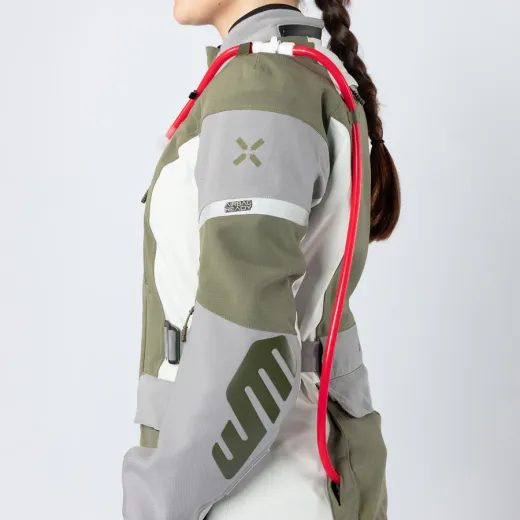 DÁMSKÁ BUNDA S LAMINOVANOU MEMBRÁNOU IXS VENTURE-STX 1.0 X2-011605 SVĚTLE ŠEDÁ-OLIVOVÁ