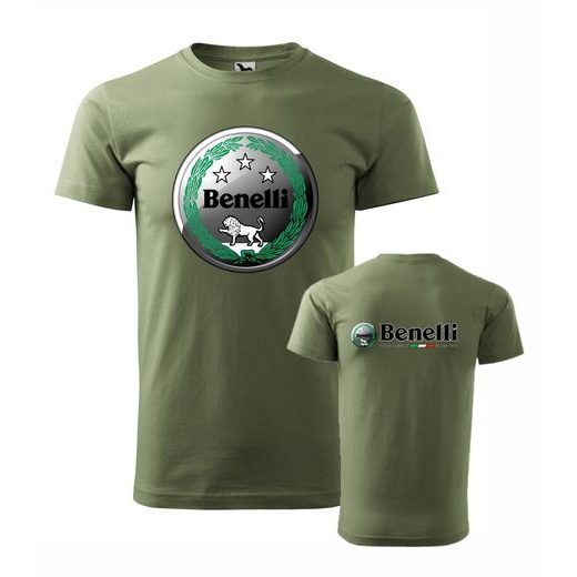 PÁNSKÉ TRIKO S MOTIVEM BENELLI - KHAKI