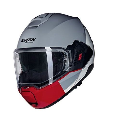 MOTO HELMA NOLAN N120-1 GRAFO GREY/RED N-COM 349