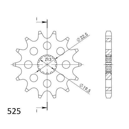 ŘETĚZOVÉ KOLEČKO SUPERSPROX CST-433:13 13 ZUBŮ, 525