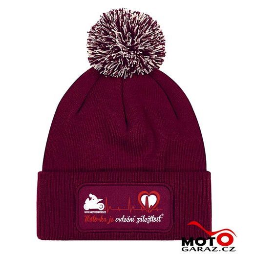 ZIMNÍ ČEPKA S BAMBULÍ MOTORKA JE SRDEČNÍ ZÁLEŽITOST ®