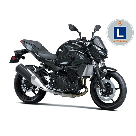 KAWASAKI Z500 EBONY 2026 AUTOŠKOLA S OCHRANNÝMI RÁMY