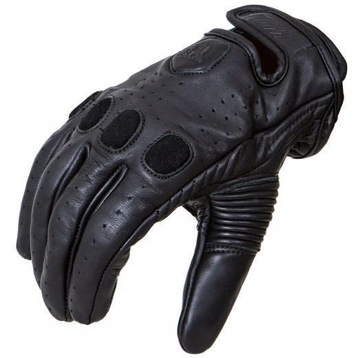 WOLF RIDER BLACK KOŽENÉ RUKAVICE NA MOTORKU