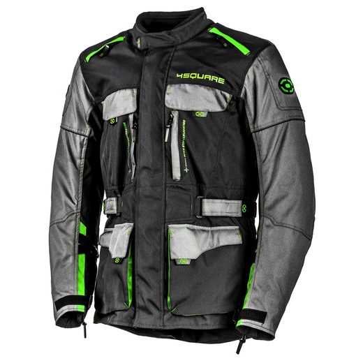 CESTOVNÍ ENDURO BUNDA NA MOTORKU TRAILER 4SQUARE - ČERNÁ/ŠEDÁ/FLUO