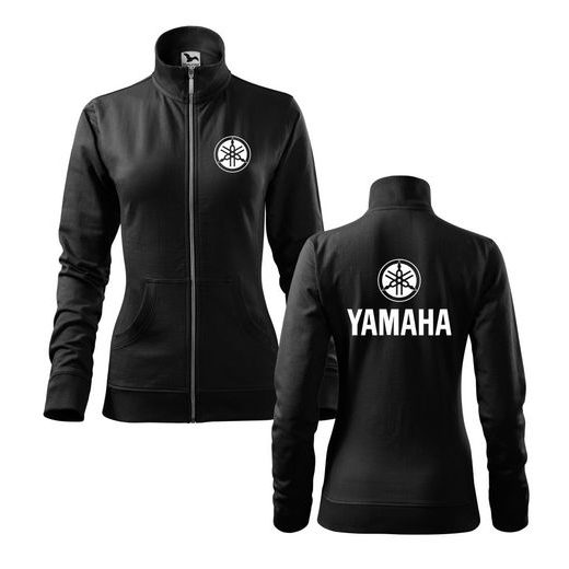 DÁMSKÁ MIKINA NA ZIP S MOTIVEM YAMAHA 1 - ČERNÁ