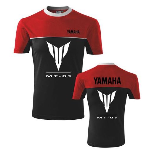PÁNSKÉ TRIKO S MOTIVEM YAMAHA MT-03 - ČERNÁ/ČERVENÁ