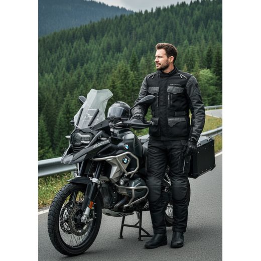 CESTOVNÍ ENDURO BUNDA NA MOTORKU TRAILER 4SQUARE - ČERNÁ/ŠEDÁ