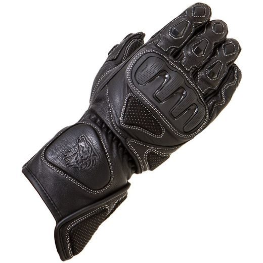 WOLF HAWK BLACK KOŽENÉ RUKAVICE NA MOTORKU