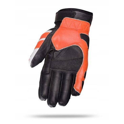 WOLF BANDIT ORANGE KOŽENÉ RUKAVICE NA MOTORKU