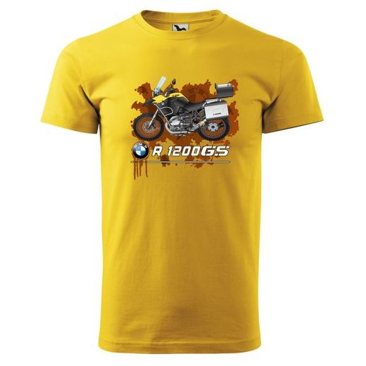 PÁNSKÉ TRIKO S MOTIVEM BMW R 1200GS - ŽLUTÁ