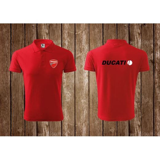 DÁMSKÉ POLO S MOTIVEM DUCATI - ČERVENÉ