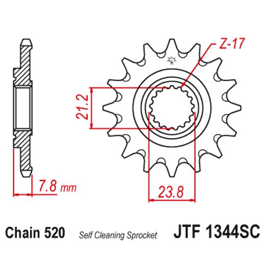 ŘETĚZOVÉ KOLEČKO JT JTF 1344-13SC 13 ZUBŮ, 520