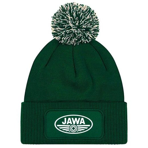 ZIMNÍ ČEPKA S BAMBULÍ A MOTIVEM JAWA