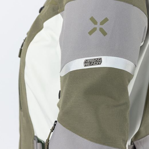 DÁMSKÁ BUNDA S LAMINOVANOU MEMBRÁNOU IXS VENTURE-STX 1.0 X2-011605 SVĚTLE ŠEDÁ-OLIVOVÁ