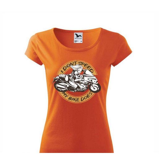 DÁMSKÉ TRIKO S MOTIVEM I DONT SPEED - ORANŽOVÉ