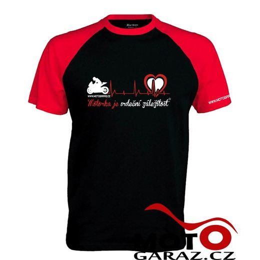 TRIKO MOTORKA JE SRDEČNÍ ZÁLEŽITOST ® ČERVENO/ČERNÉ PÁNSKÉ