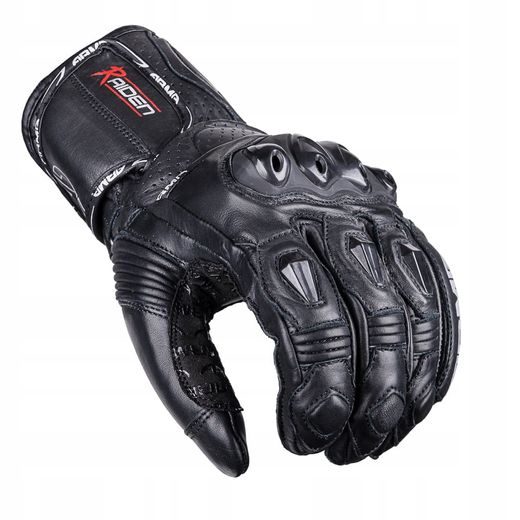 WOLF RAIDEN BLACK KOŽENÉ SPORTOVNÍ RUKAVICE NA MOTORKU