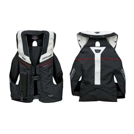 AIRBAGOVÁ VESTA HIT-AIR MLV 2 LIMITOVANÁ EDICE ČERNO-BÍLÁ S ČERVENÝMI PRVKY