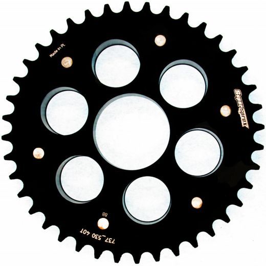 REAR SPROCKET STEALTH WITH ALLOY DISC SUPERSPROX STEALTH WITH ALLOY DISC RSA-737_530:40-BLK ČERNÁ 40 ZUBŮ, 520