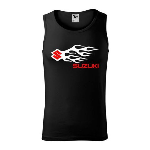 PÁNSKÉ TÍLKO S MOTIVEM SUZUKI FLAMES - ČERNÉ
