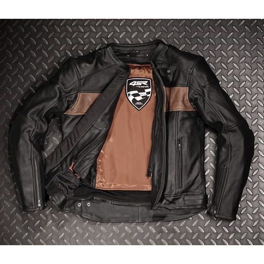KOŽENÁ BUNDA NA MOTORKU 4SR HOOLIGAN - BROWN