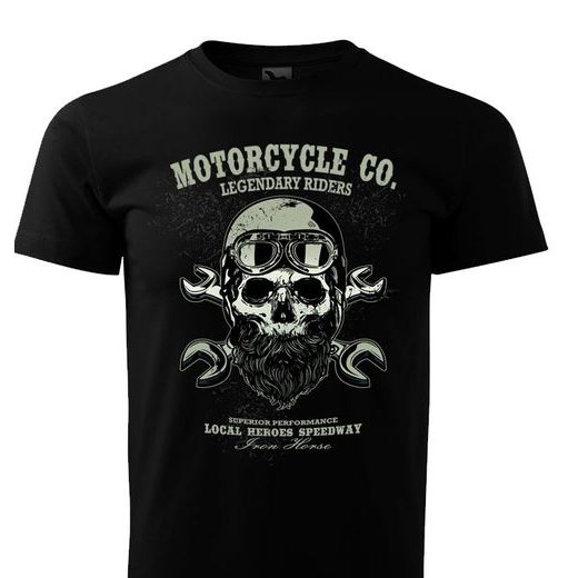 PÁNSKÉ TRIKO S MOTIVEM MOTORCYCLE LEGENDARY RIDERS - ČERNÉ