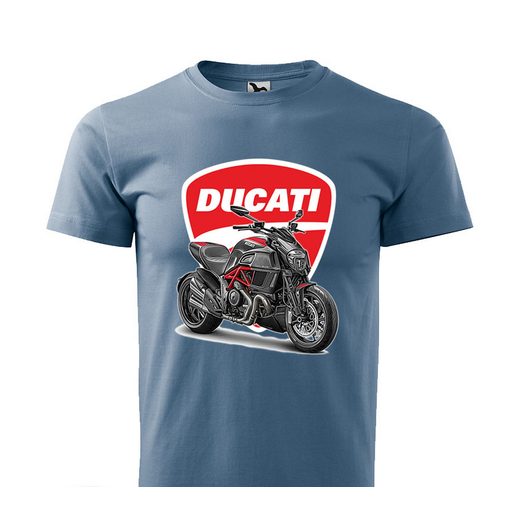 PÁNSKÉ TRIKO S MOTIVEM DUCATI DIAVEL - DENIM