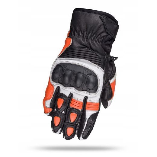 WOLF BANDIT ORANGE KOŽENÉ RUKAVICE NA MOTORKU