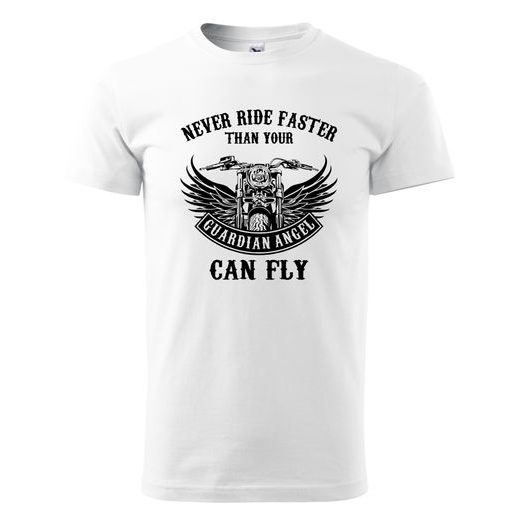 PÁNSKÉ TRIKO S MOTIVEM CHOPPERS GUARDIAN ANGEL - BÍLÉ