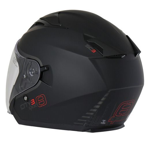 OTEVŘENÁ HELMA NA MOTORKU SE SLUNEČNÍ CLONOU SPEEDS CITY III ČERNÁ MATNÁ