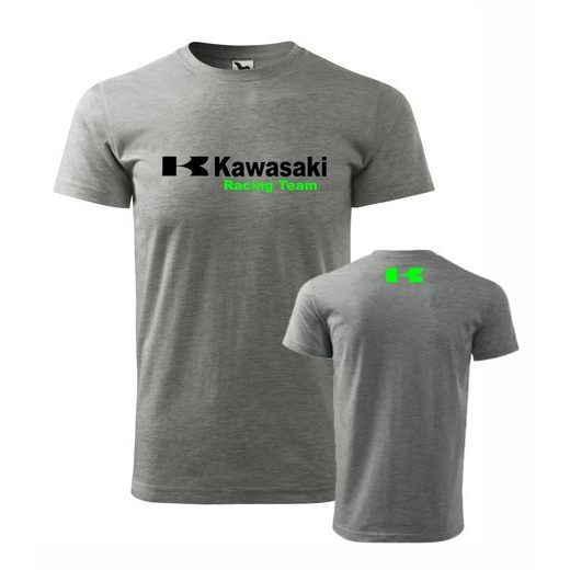 PÁNSKÉ TRIKO S MOTIVEM KAWASAKI RACING TEAM - SVĚTLE ŠEDÁ