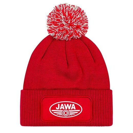 ZIMNÍ ČEPKA S BAMBULÍ A MOTIVEM JAWA