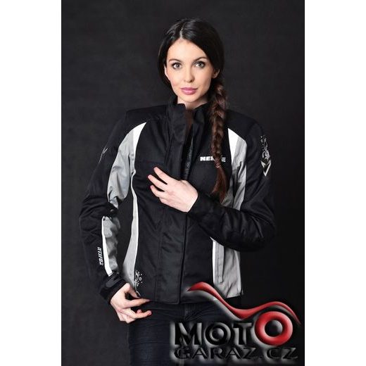 DÁMSKÁ BUNDA NA MOTORKU NERVE UNIQUE STAR SILVER