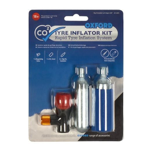 SADA BOMBIČEK CO2 S ADAPTÉREM OXFORD TYRE INFLATOR KIT OX721