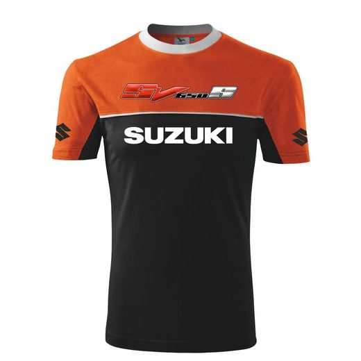 PÁNSKÉ TRIKO S MOTIVEM SUZUKI SV 650S - ORANŽOVÁ/ČERNÁ