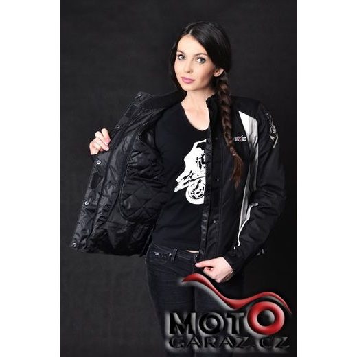 DÁMSKÁ BUNDA NA MOTORKU NERVE UNIQUE STAR SILVER