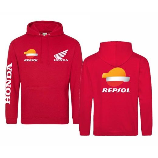 PÁNSKÁ MIKINA S KAPUCÍ A MOTIVEM HONDA REPSOL - ČERVENÁ